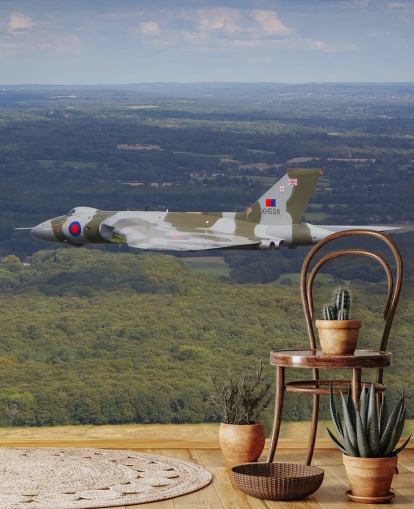 Avro Vulcan Bomber über Landschaft Fototapete Avro Vulcan Bomber über Landschaft Fototapete