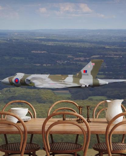 Mural de pared Bombardero Avro Vulcano sobre el campo