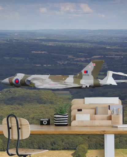 Avro Vulcan Bomber over Countryside Wall Mural