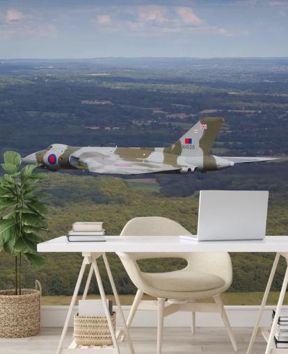 Avro Vulcan Bomber over landsbygda Veggmaleri Avro Vulcan Bomber over landsbygda Veggmaleri