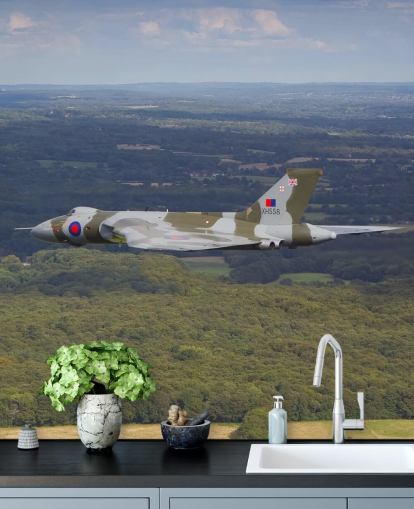 Avro Vulcan Bomber over Countryside Wall Mural