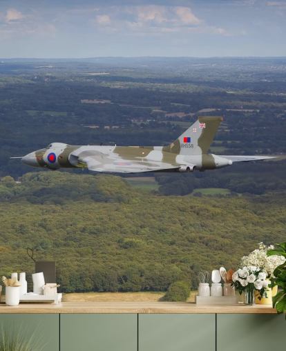 Avro Vulcan Bomber sobre Mural de Parede do Campo Avro Vulcan Bomber sobre Mural de Parede do Campo