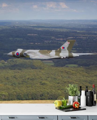 Decorazione murale Avro Vulcan Bomber over Countryside