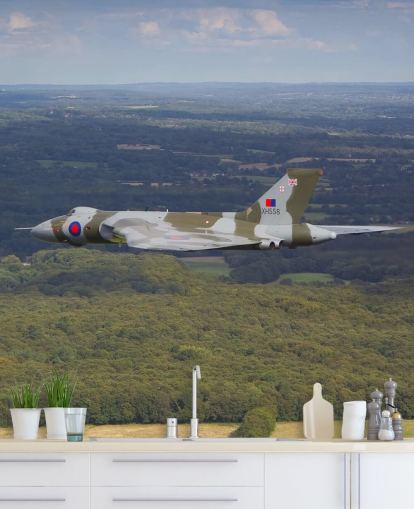 Mural de pared Bombardero Avro Vulcano sobre el campo