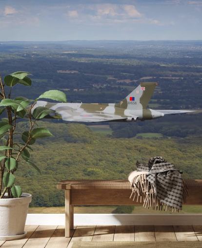 Avro Vulcan Bomber over Countryside Wall Mural