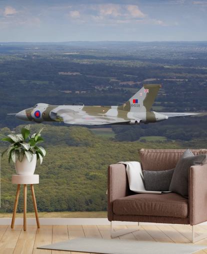 Avro Vulcan Bomber over Countryside Wall Mural Avro Vulcan Bomber over Countryside Wall Mural
