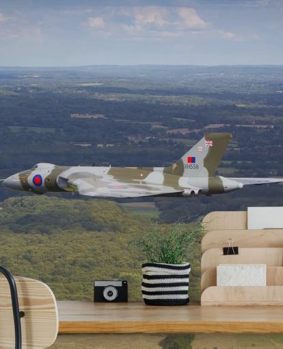 Avro Vulcan Bommenwerper over landelijke muurschildering