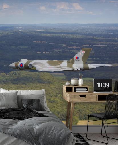 Avro Vulcan Bomber over Countryside Wall Mural