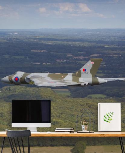 Avro Vulcan Bommenwerper over landelijke muurschildering