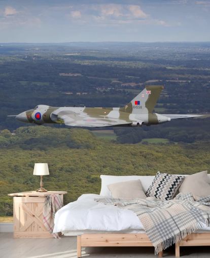 Avro Vulcan Bomber over Countryside Wall Mural