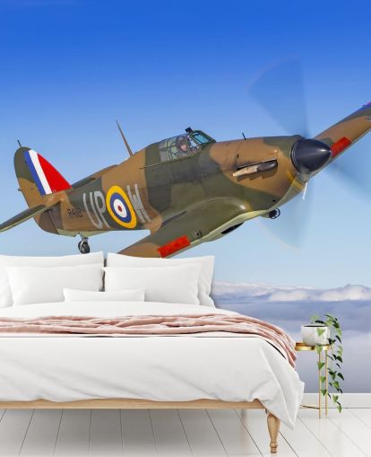 Papier peint avion ouragan au-dessus des nuages Papier peint avion ouragan au-dessus des nuages