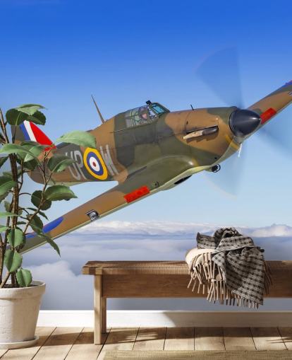 Hurricane Flugzeug über Wolken Wallpaper Hurricane Flugzeug über Wolken Wallpaper