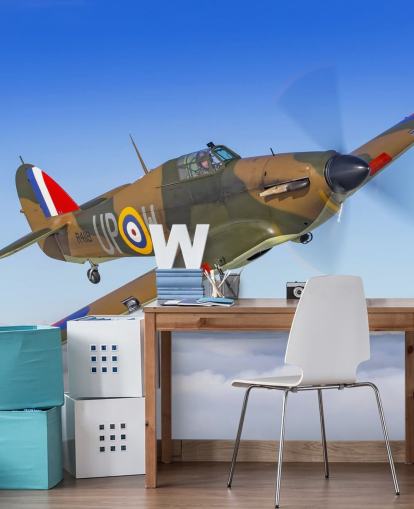 Papier peint avion ouragan au-dessus des nuages Papier peint avion ouragan au-dessus des nuages