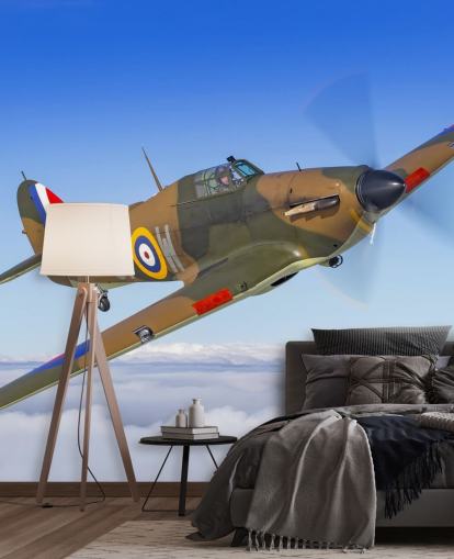 Hurricane Flugzeug über Wolken Wallpaper Hurricane Flugzeug über Wolken Wallpaper