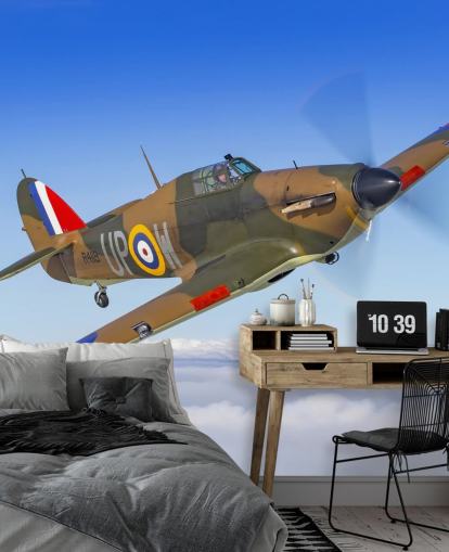 Papier peint avion ouragan au-dessus des nuages Papier peint avion ouragan au-dessus des nuages