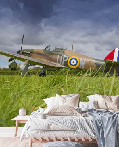 Airplane in Field Wallpaper Airplane in Field Wallpaper