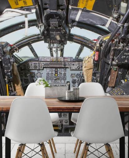 Cold War Bomber Cockpit Wall Mural