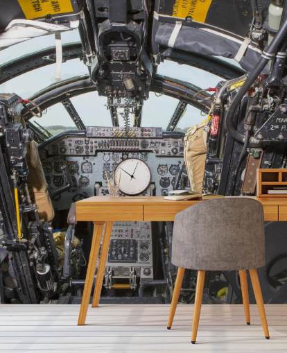Cold War Bomber Cockpit Wall Mural