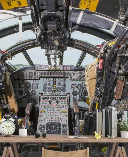 Cold War Bomber Cockpit Wall Mural