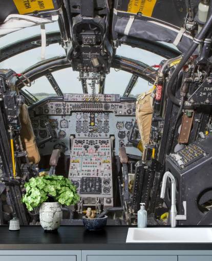 Cold War Bomber Cockpit Wall Mural