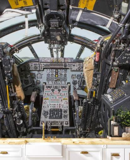 Den kalde krigen Bomber Cockpit Veggmaleri