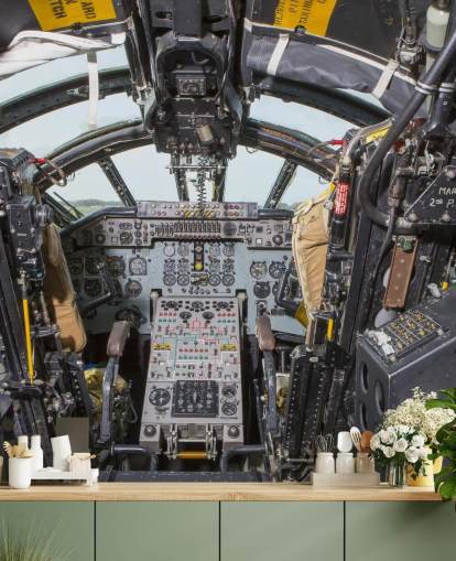 Cold War Bomber Cockpit Wall Mural