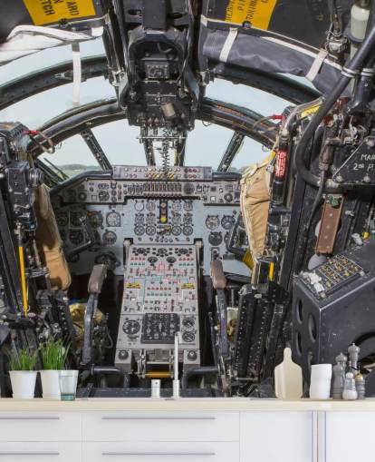 Cold War Bomber Cockpit Wall Mural