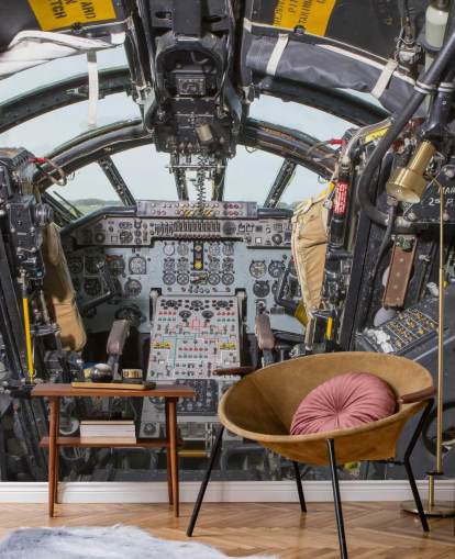 Den kalde krigen Bomber Cockpit Veggmaleri