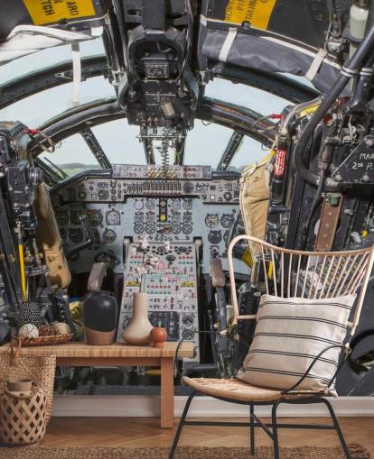 Cold War Bomber Cockpit Wall Mural