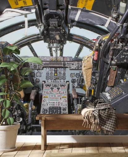 Kalla kriget bombplan Cockpit väggmålning