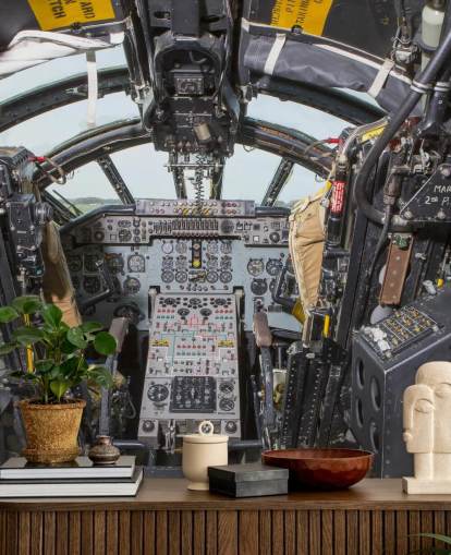 Cold War Bomber Cockpit Wall Mural