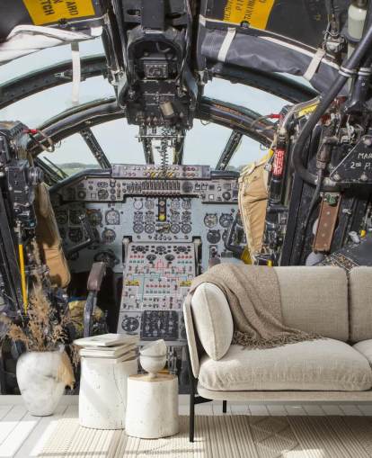 Cold War Bomber Cockpit Wall Mural