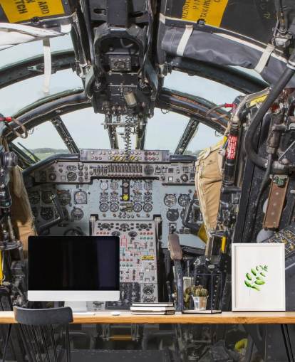 Cold War Bomber Cockpit Wall Mural