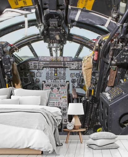 Cold War Bomber Cockpit Wall Mural