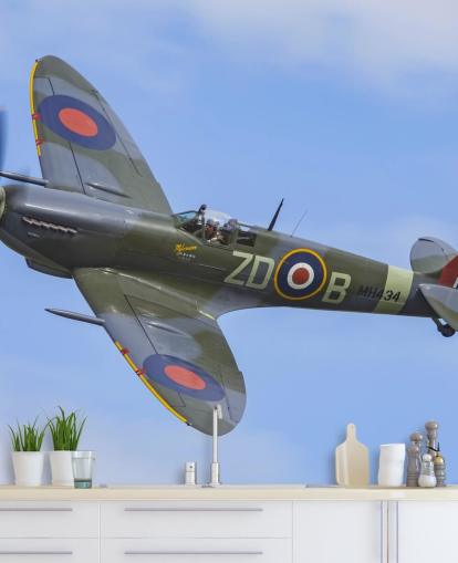 Decorazione murale con aeroplano da guerra