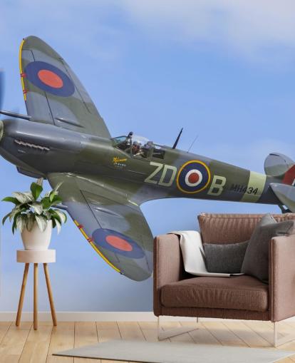 Decorazione murale con aeroplano da guerra