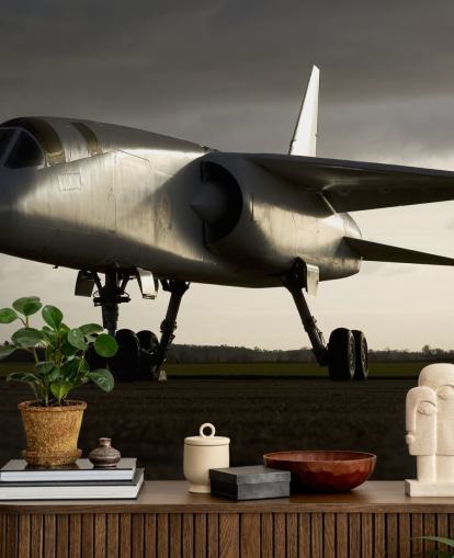 Papel pintado de avión en el piso