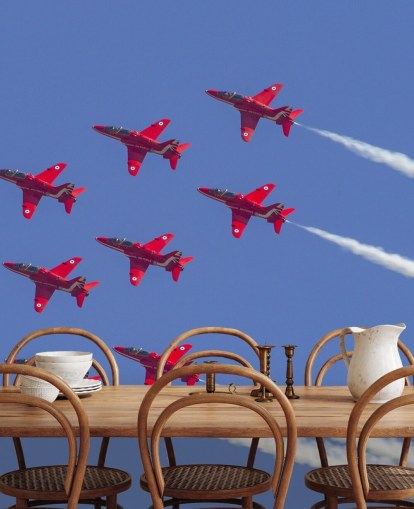 Papel pintado Flechas rojas volando juntas Papel pintado Flechas rojas volando juntas