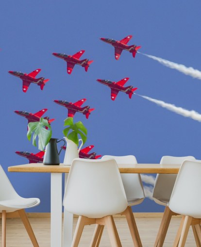 Red Arrows Flying Together Wallpaper