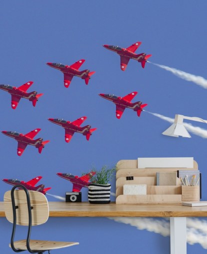 Papel pintado Flechas rojas volando juntas