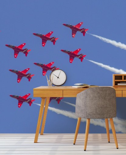 Papel pintado Flechas rojas volando juntas