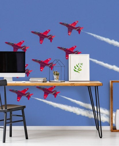 Papel pintado Flechas rojas volando juntas