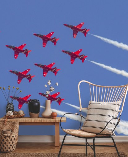 Rote Pfeile fliegen zusammen Tapete