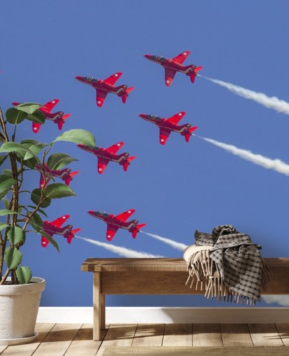 Sfondo con frecce rosse che volano insieme