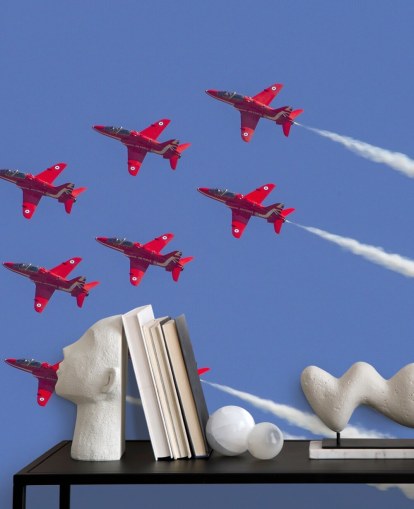 Papel pintado Flechas rojas volando juntas