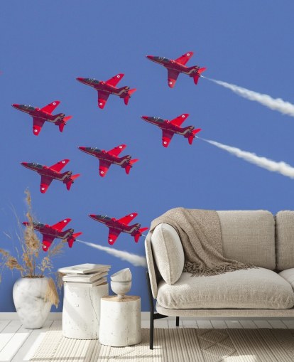 Papel pintado Flechas rojas volando juntas Papel pintado Flechas rojas volando juntas