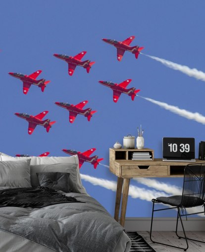 Papel pintado Flechas rojas volando juntas