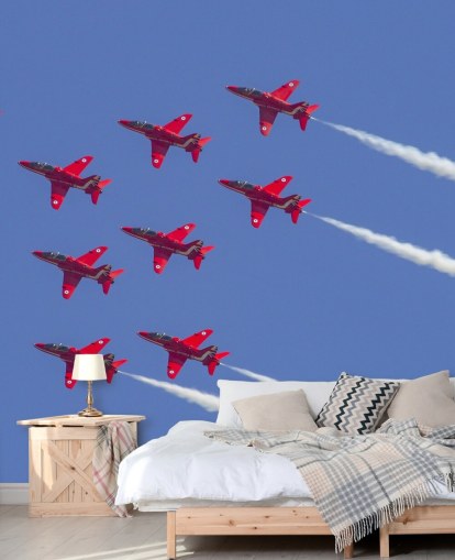 Sfondo con frecce rosse che volano insieme