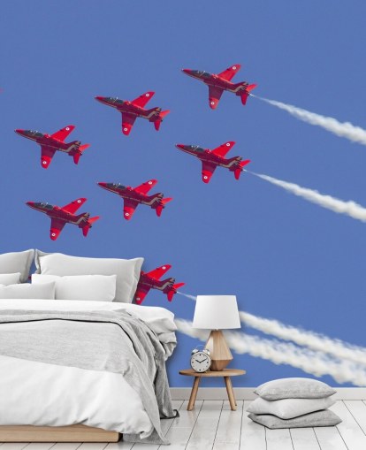 Papel pintado Flechas rojas volando juntas