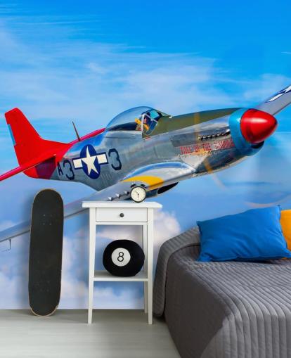 Flygplan i blå himmel Bakgrund